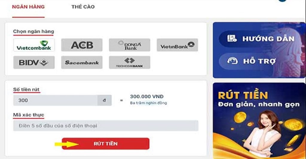Cược thắng game được nhà cái hỗ trợ rút thưởng liền&nbsp;